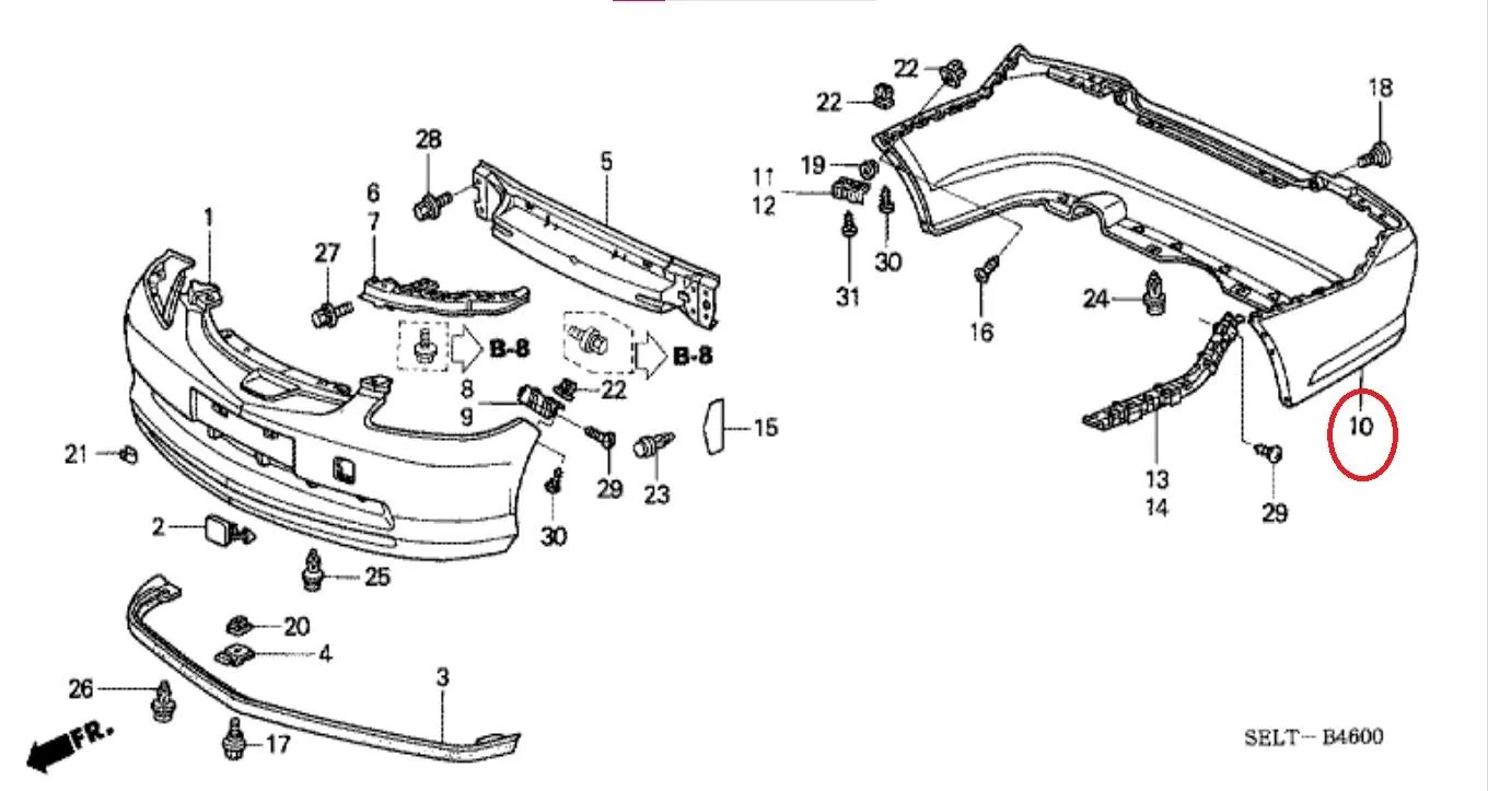 Bumper Belakang Honda CITY 2003-2005 Original