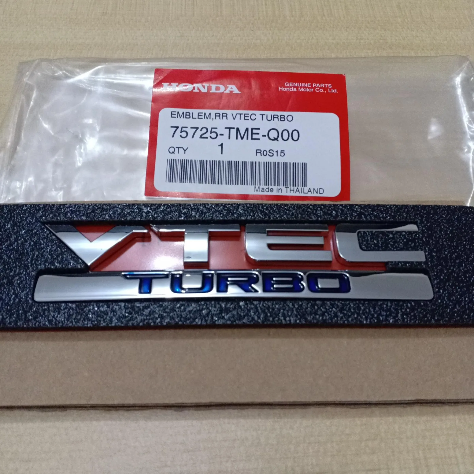 Emblem Logo VTEC TURBO Honda Civic Turbo CRV Turbo dan Civic Hatchback Original