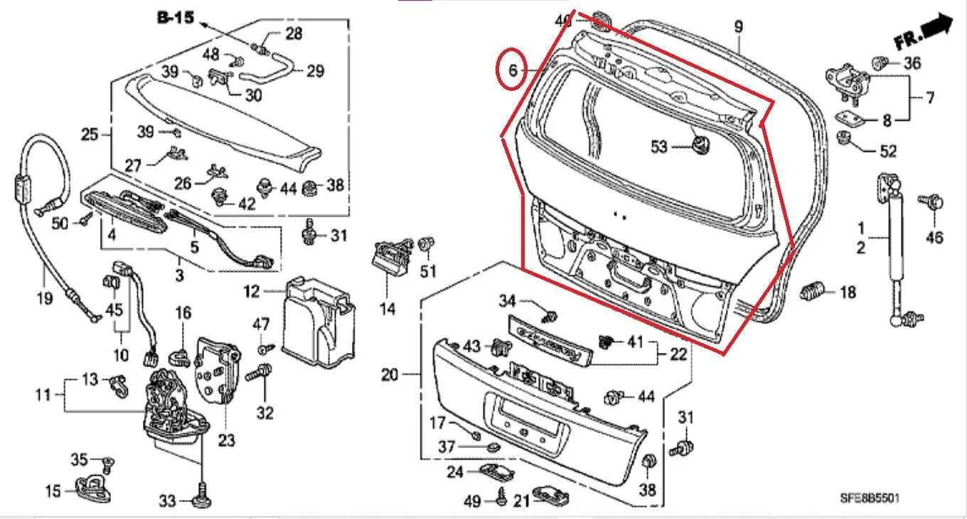 Pintu Bagasi Honda ODYSSEY 2007-2008 Original