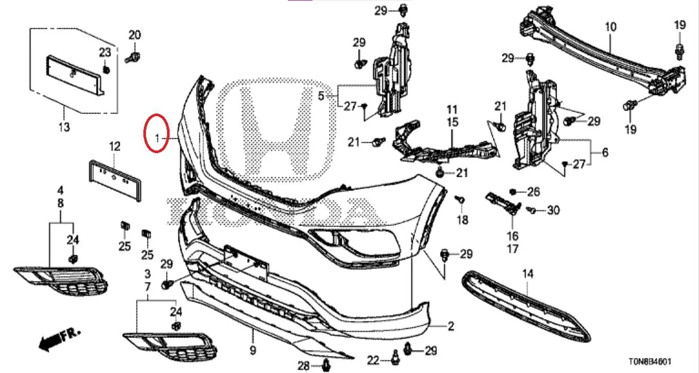 Bumper Depan Honda CR-V 2016-2017 Original
